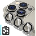 thumbnail image 1 of PINHEN for iPhone 15 Pro/iPhone 15 Pro Max Camera Lens Protector, 9H Tempered Glass Camera Cover Screen Protector, Metal Individual Ring for iPhone 15 Pro Max 6.7 inch iPhone 15Pro 6.1 inch, 1 of 7