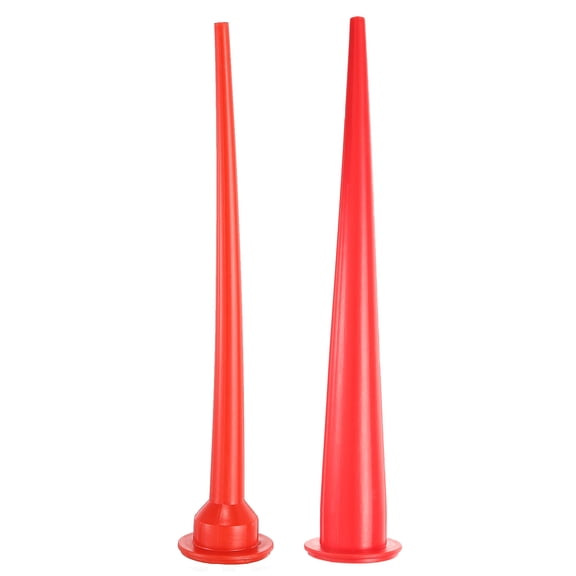 2pcs Caulking Nozzles Plastic Reusable Caulk Nozzle Applicator Epoxy Piston Caulk Extension, Red