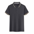 thumbnail image 2 of Virmaxy Unisex Solid Color Sports Tops Short Sleeve Lapel Button Front Shirt Quick Dry Moisture Wicking Shirt Solid Sports Quick Dry Shirt Short Sleeve Tops Shirt Dark Gray S, 2 of 6