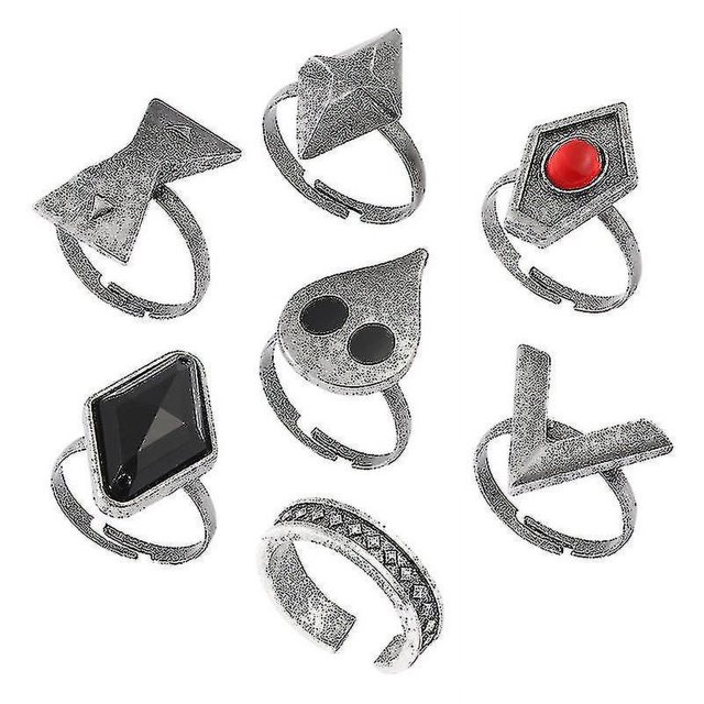 Accesorios de disfraz YONGSHENG anillo de Metal de Anime 7 Uds