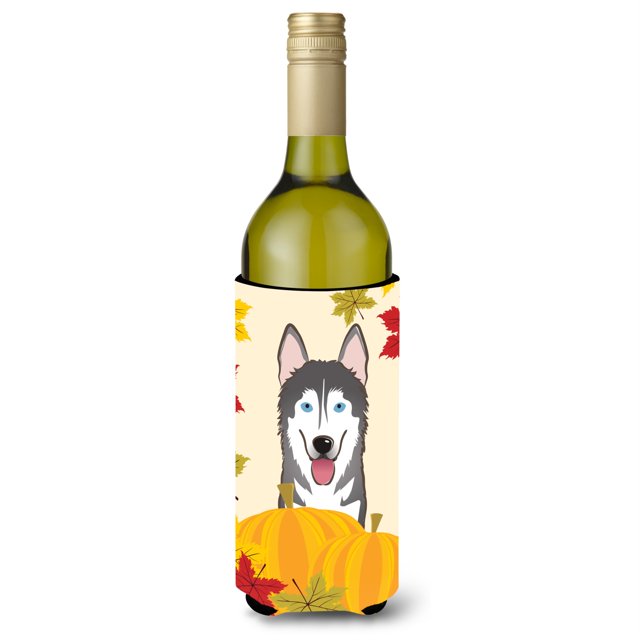""Caroline'S Treasures Bb2024Literk """"Alaskan Malamute Acción De Gracias"""" Botella De Vino Hugger Koozie 750Ml Multicolor""