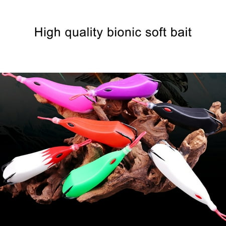 Windfall 1 Pcs 7 5cm 16 5g Simulation Frog Soft Fishing Lure Plastic Long Shot Triangular Tooth Blood Hook Simulation Fishing Bait with Ring Bead