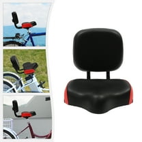 Peakora Oversized Universal Backrest Bike Seat 11*9.44*2.75in Bicycle Tricycle Saddle Seat with Back Support Wide Bike Padded PU Cushion Saddle Universal Saddle Replacement for Tricycle Black&red