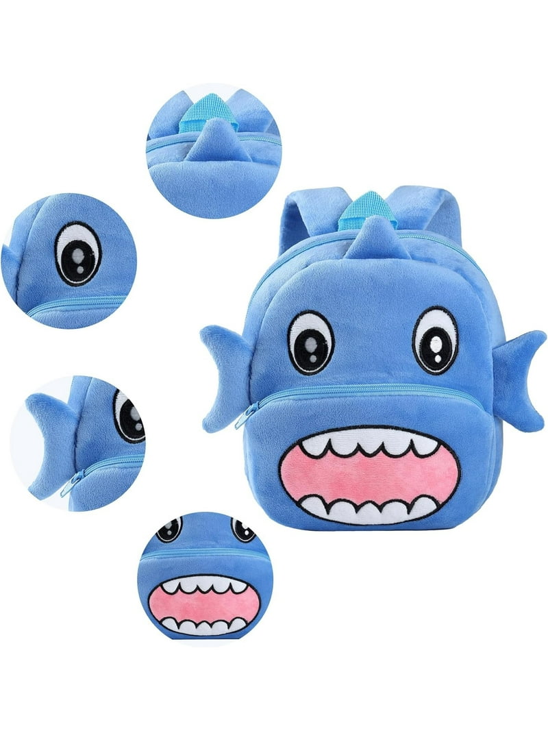 baby shark mini backpack for kids Wibacker 10 inch Toddler Mini Backpack Pre SchoolBag Plush Animal Cartoon Travel Bag for Baby Girl Boy 2-5 Years Kindergarten