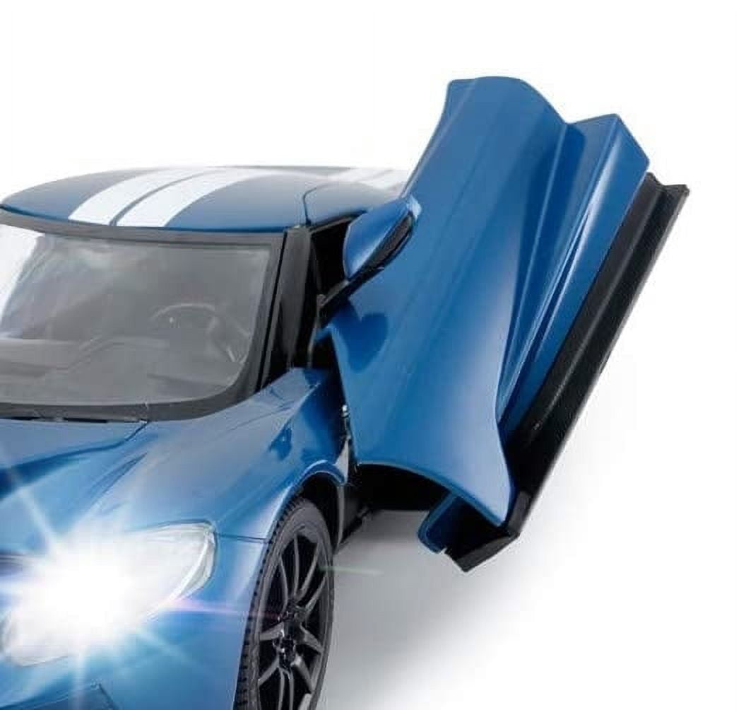 PlayWorld 1/14 Ford GT RC Race Toy Car for Kids, Open Doors by Manual, Blue