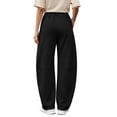thumbnail image 6 of Ynynloco Women's Baggy Wide Leg Pants High Waisted Athletic Sweat Pants Fall Winter Baggy Workout Pant with 2 Pocket, 6 of 9