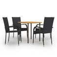 thumbnail image 1 of vidaXL 5 Piece Garden Dining Set Poly Rattan Black, 1 of 7