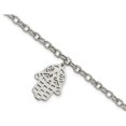 thumbnail image 1 of Stainless Steel Hamsa Charm Link Bracelet (7 Inches), 1 of 4