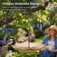 thumbnail image 6 of Mini Umbrella Bird Feeder, 2-in-1 Hanging Metal Tray Bath Waterer, Whimsical Shade Cover Station for Wild Hummingbird Garden Yard (2 PC, Colorful), 6 of 7