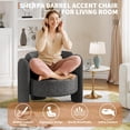 thumbnail image 4 of Fauteuil d'Appoint Moderne en Chenille, Ensemble de 2, Fauteuil de Salon Rembourré Style Mi-Siècle, Fauteuil Confortable à Accoudoirs Ronds avec Dossier Ouvert, Coin Rond, Fauteuil de Détente pour Chambre/bureau/café, Gris Foncé, 4 of 7