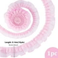 thumbnail image 4 of Cinta de encaje rosa con volantes de 10 yardas, adorno de tela de encaje plisado, adorno de volantes fruncidos de doble capa, bordado para costura, 4 of 9