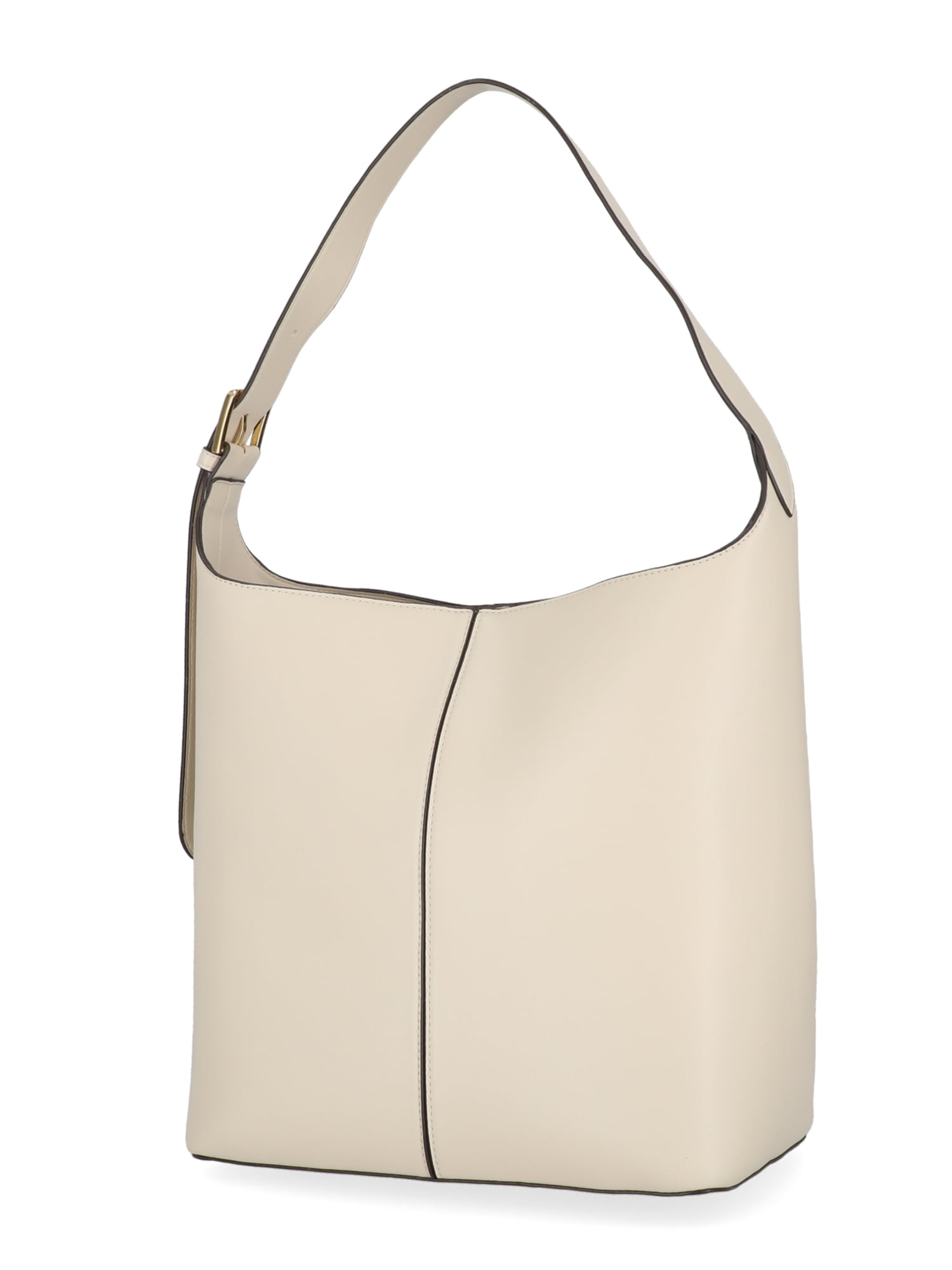 Time and Tru Women's Shively Bucket Handbag, Solid Beige