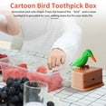 thumbnail image 1 of Toothpick Box Toothpick Storage Case Automatic Dispenser Bird toothpick box Shape ABS Plastic Holder, Green, Pink, 1 of 9