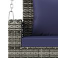 thumbnail image 3 of HQZX 2-Position Wicker Hanging Porch Swing with Chains and Pillows;for Use on Patios and Gardens., 3 of 7