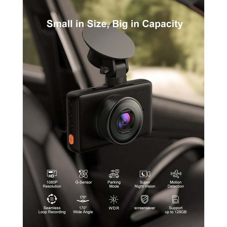 Qiiburr 360 Dash Camera for Cars 24/7 Night Vision Dash Camera for Cars, Car Recorders, 720p Car Dashboard Camera with Parking Monitor, Loop Recording