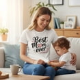 thumbnail image 5 of Women's Best Mom Ever Pink Heart T-Shirt 100% Cotton Short Sleeve, 5 of 11