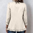 thumbnail image 6 of Womens Long Sleeve Ruffle Button Front Cardigan Jacket Lightweight Open Front Layered Top Structured Collar Casual Outerwear Fall Jackets for Women, 6 of 7