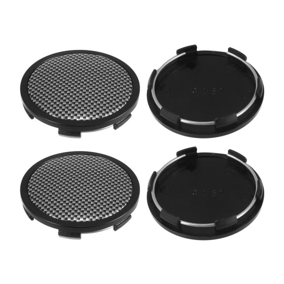 4pcs 65mm Dia 6 Clips Wheel Tyre Center Hub Caps Cover Black Base for Car