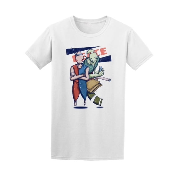 Red And Green Humanoids Tee Men's -Image by Shutterstock