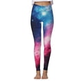 thumbnail image 5 of Star Print Leggings for Women High Waisted Tummy Control Yoga Pants Stretchy Compression Workout Tights Galaxy Pattern Activewear Gym Bottoms, 5 of 5
