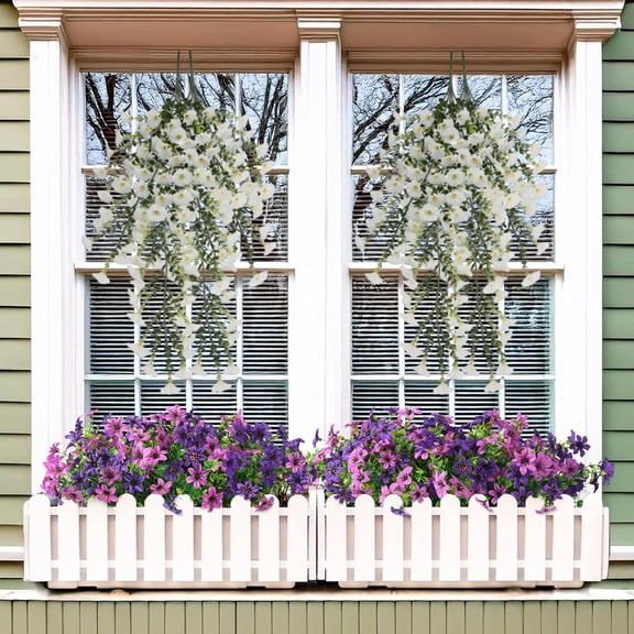 Tuvgenk 30.31in Fake Vines Morning Glory Garland Plastic Hanging White Artificial Flowers Indoor And Outdoor Decor for Parties、Walls