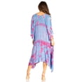 thumbnail image 2 of Sakkas Clementine Women's Tie Dye Caftan Dress/Cover Up Beach Kaftan Boho Summer - 37-BluePurple - One Size, 2 of 5