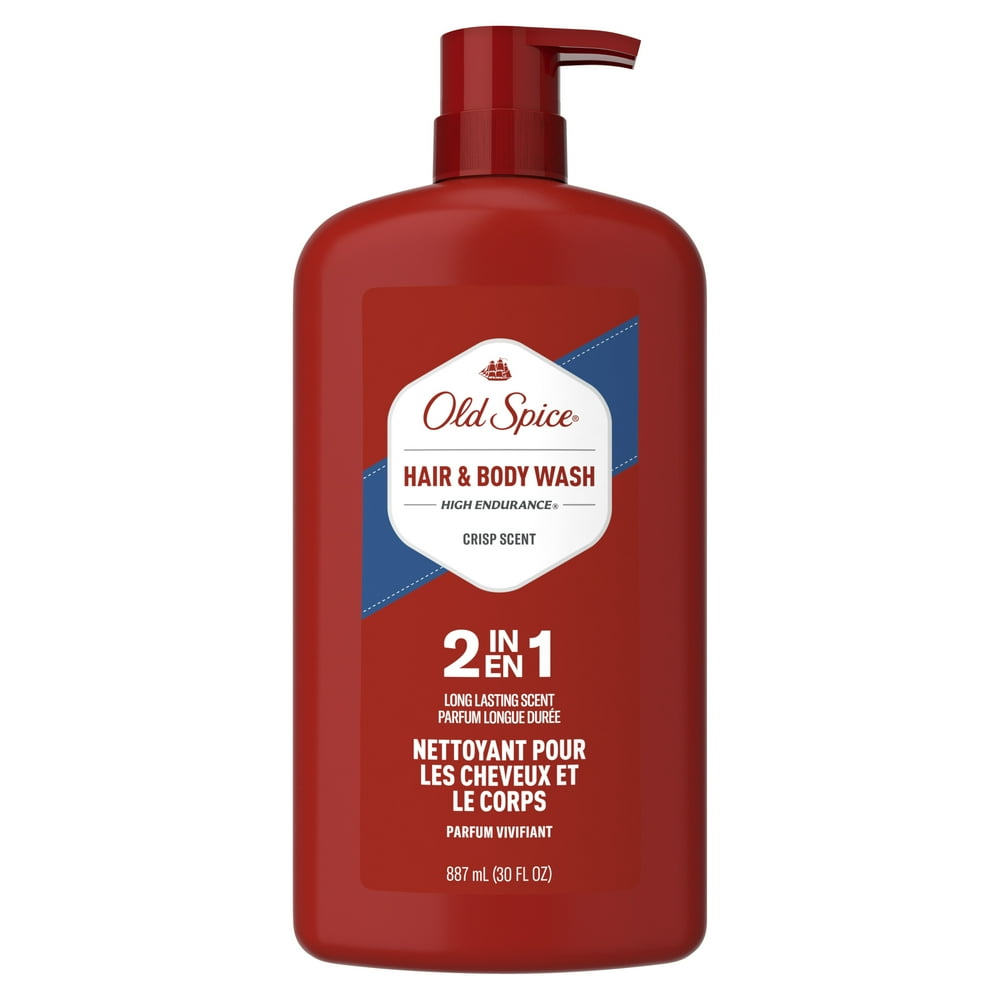 Old Spice High Endurance Hair & Body Wash for Men, Crisp Scent, 30 fl