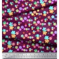 thumbnail image 1 of Soimoi Pink Moss Georgette Fabric Insect & Floral Clip Art Printed Fabric 1 Yard 42 Inch Wide, 1 of 2