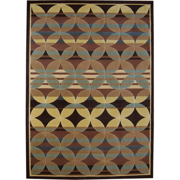 Home Dynamix Area Rugs: Catalina Rug: 4480-530 Brown Blue 7'8"x10'7" Rectangle