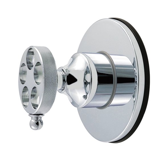 Kingston Brass KS4031RKZ Wendell Single-Handle Six-Way Diverter Valve with Knurled Handle and Round Trim Kit in Polished Chrome