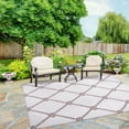 thumbnail image 2 of Geometric Lattice Indoor/ Outdoor Area Rug, 6' x 9', Ivory, 2 of 9