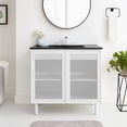 thumbnail image 2 of Calla 36" Perforated Metal Bathroom Vanity in Black White, 2 of 11