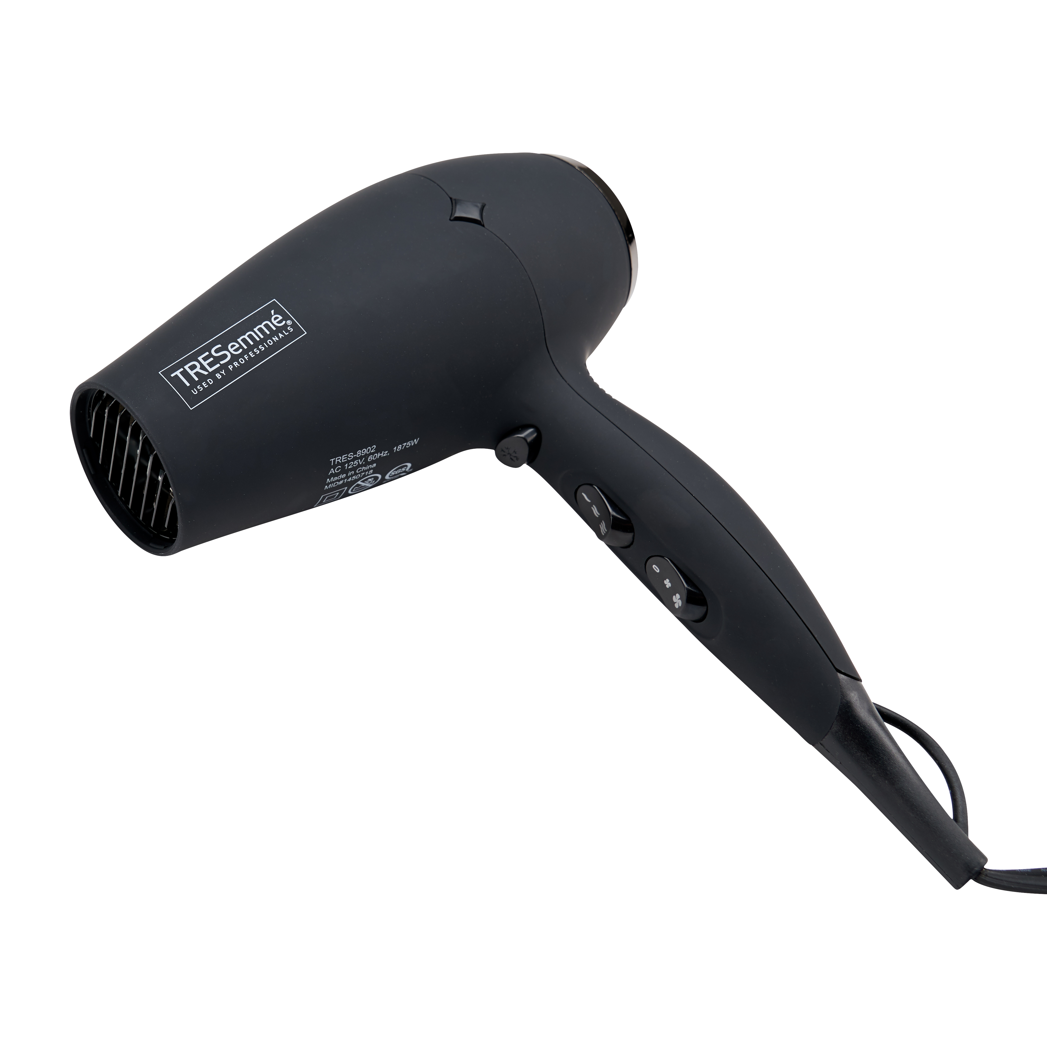 TRESemmé Thermal Creations Rubber Finish Travel Size Professional Tourmaline Ceramic Hair Dryer, 1875 Watts, Black - image 4 of 10
