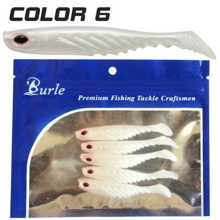 5pcs/set Fishing Bait 7cm 7g Set Soft Lure T-tail Swimbaits Fishing Lure Set