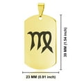 thumbnail image 2 of Stainless Steel Virgo Zodiac Sign (Maiden) Dog Tag Pendant Necklace, 2 of 3