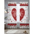 thumbnail image 2 of Semi Sheer Window Curtains 96 Inches Long, Valentine's Day Rod Pocket Voile Silky Chiffon Curtain Treatment Drapes for Kitchen, Living Room, Red Love Heart Roses Romantic Wooden 52"x96", 2 Panels, 2 of 9