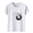 thumbnail image 4 of Womens T Shirts Cute Sunflower Graphic Tees Crewneck Short Sleeve Summer Tops Casual Loose Cotton Tshirts, 4 of 5