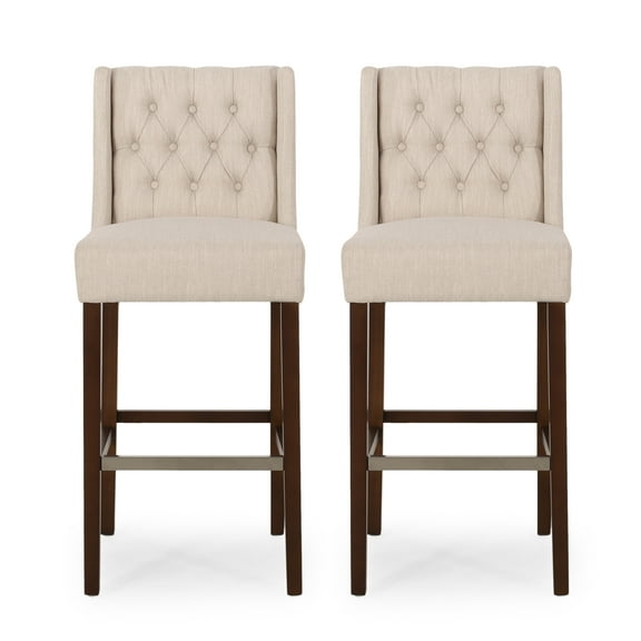 Noble House Daylanie Barstools, Beige, Espresso