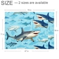 thumbnail image 2 of Shark Modern Geometric Area Rug - Soft Polyester Floor Mat for Living Room, Bedroom, or Office - Stylish Accent Rug for Home Decor - 5' x 8' Gray and White Rug, 2 of 6