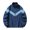 Blue, variant on Men's Stand Collar V Shape Color Block Track Jacket Full Zip Rib Cuff Retro Vintage Windproof Athletic Coat