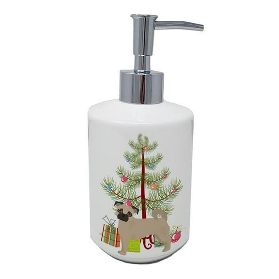 Carolines Treasures CK3821SOAP 7 x 3.5 in. Unisex Fawn Chug Christmas Tree Ceramic Soap Dispenser