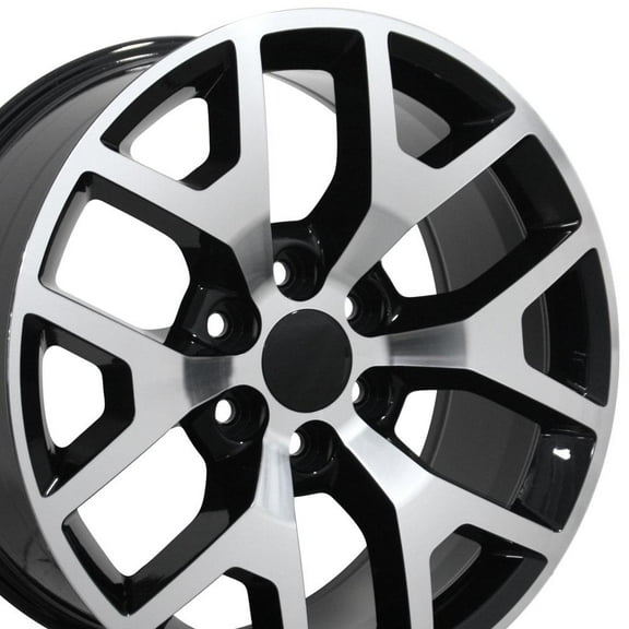 OE Wheels CV92 22 Inch Rim Fits Sierra 1500 Honeycomb Style 6x139.7 22x9 Gloss Black Machined - Hollander 5656 (1)