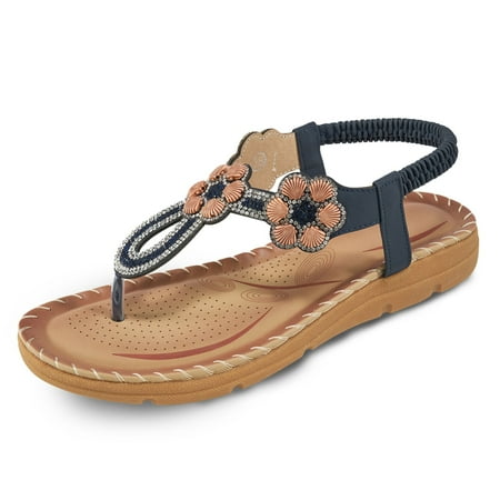 

Womens Flat Sandals Bohemian Summer Beach Flip Flops Thong Shoes
