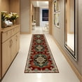 thumbnail image 5 of Mitzzllc Vintage Washable Runner Rug, Machine Made, Maroon and Beige, 2FT*10FT, Non-Slip Backing, 5 of 8