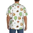 thumbnail image 3 of Susaid Tree Squirrel Print Men's Polo Shirts Button Down Short Sleeve Casual Summer Beach Vintage Shirts for Men-Large, 3 of 5