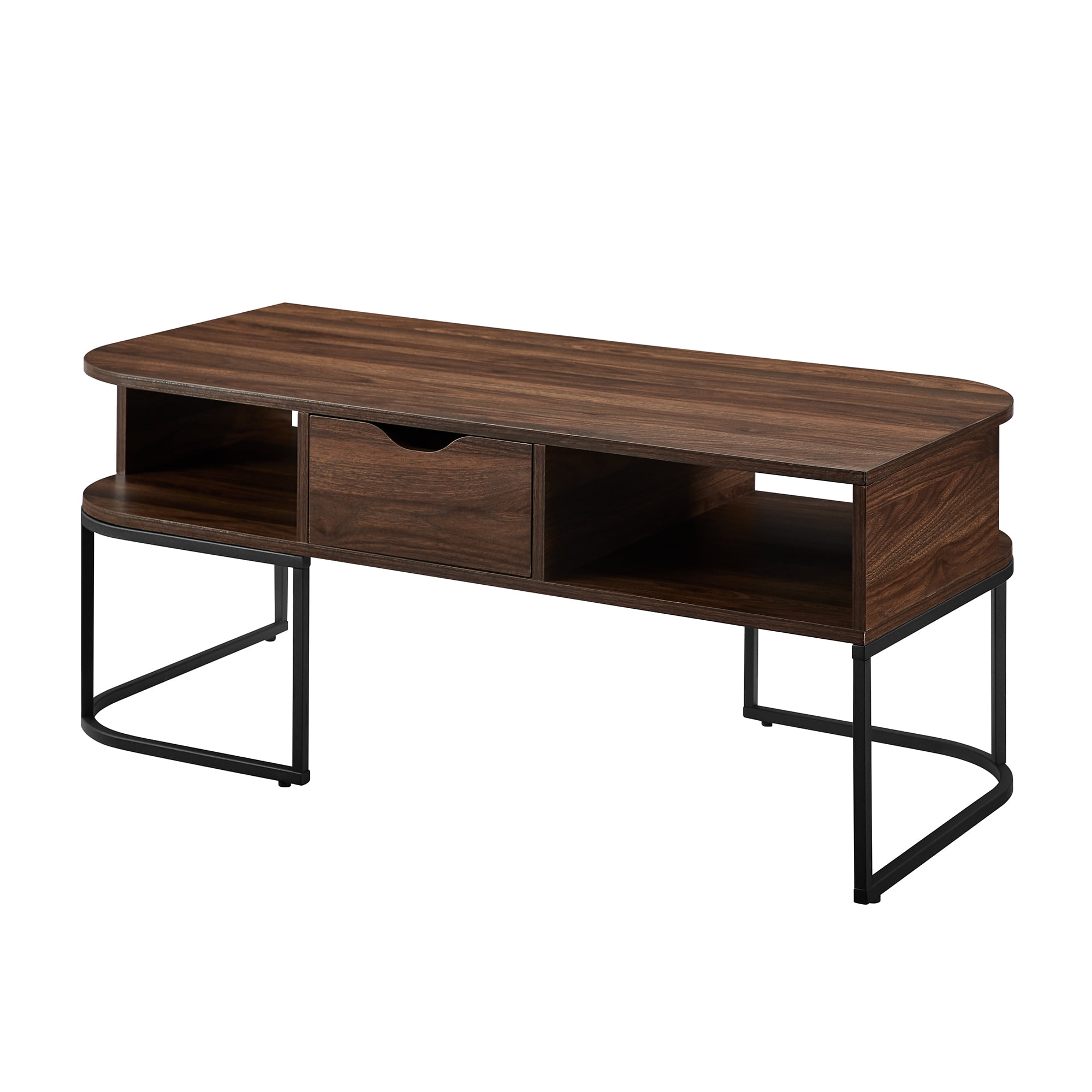 Cimarron Modern Dark Walnut Coffee Table with Two-Way Drawer by Manor Park