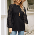 thumbnail image 4 of SOMER Womans Tops Fall Long Sleeve Shirts Pleated Lace Tops Casual Loose Blouses T Shirts, 4 of 6
