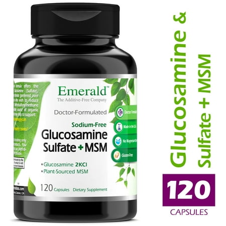 Emerald Laboratories (Ultra Botanicals) - Glucosamine Sulfate with MSM - Joint Support - Helps Alleviate Pain, Stiffness, Supports Joint Friction, & Strengthens Cartilage - 120 (Best Supplement For Joint Pain And Stiffness)