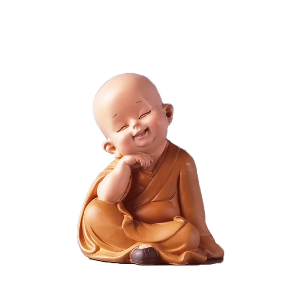 HAORUN 1pc Small Buddha Statue Monk Resin Handicrafts Cute Figurine