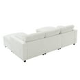 thumbnail image 3 of 86.5'' Chenille Modular Sectional Sofa with Storage Pockets, 5 Seat U Shaped Couch Set with Pillows, Free Combination, Modern Cloud Sofa with 2 Movable Ottoman for Living Room, Apartments (White), 3 of 11